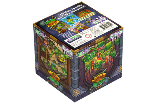 Box of a board game with colorful graphics on a white background