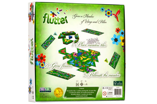 Board game box with colorful graphics on a white background